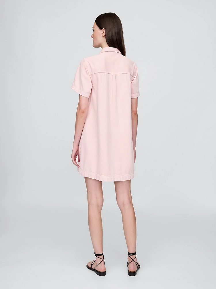 UltraSoft Denim Popover Mini Dress