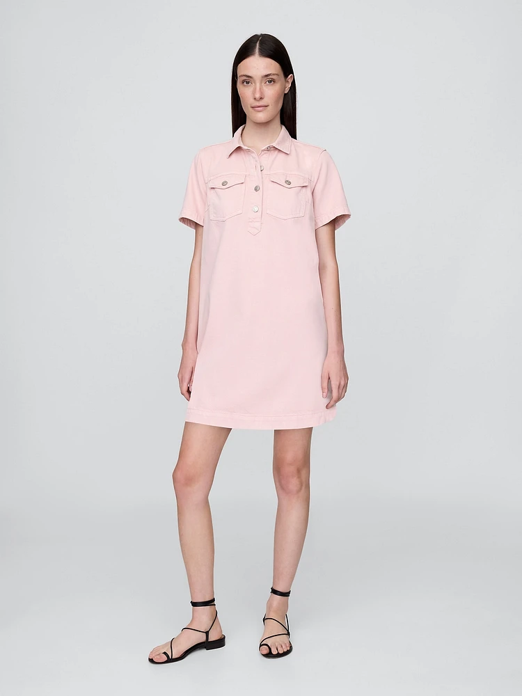 UltraSoft Denim Popover Mini Dress