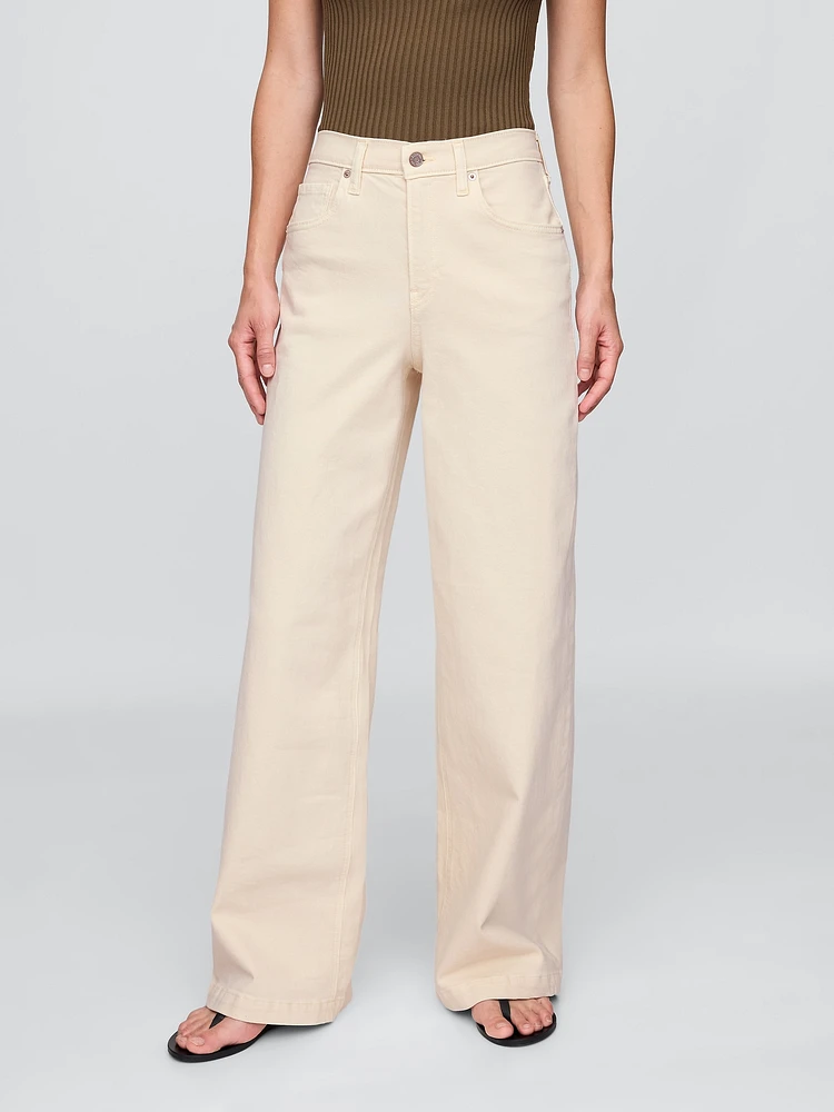 High Rise Stride Wide-Leg Jeans