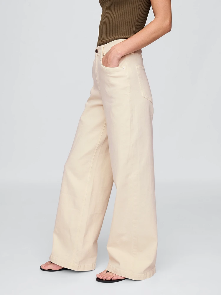 High Rise Stride Wide-Leg Jeans