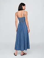 Denim Seamed Maxi Dress