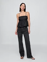 Poplin Bubble Crop Top