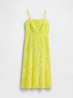 Linen-Blend Embroidered Maxi Dress