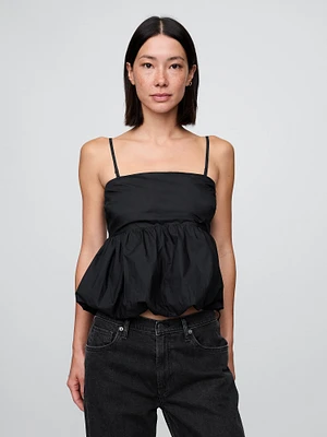 Poplin Bubble Crop Top