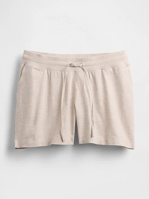 Maternity Under Belly Linen-Cotton Easy Shorts