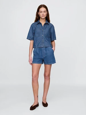Mid Rise UltraSoft Denim Easy Boxer Shorts