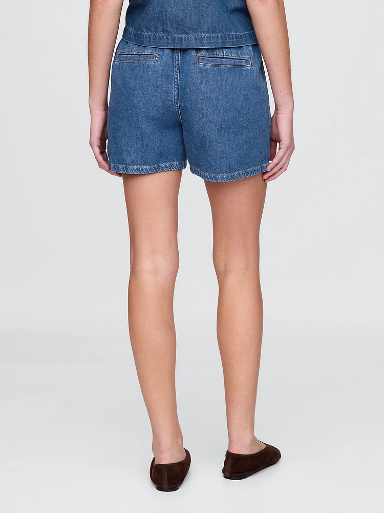 Mid Rise UltraSoft Denim Easy Boxer Shorts