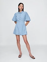Denim Bubble Mini Shirtdress