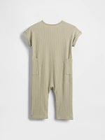 Baby Seersucker Henley Footless One-Piece
