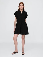 Cotton Gauze Mini Shirtdress