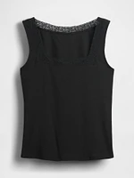Modern Lace-Trim Tank Top