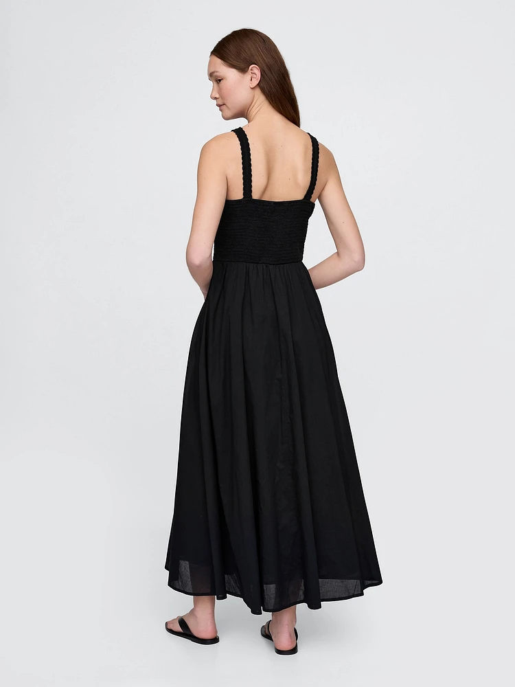 Crochet Mixed Media Maxi Dress