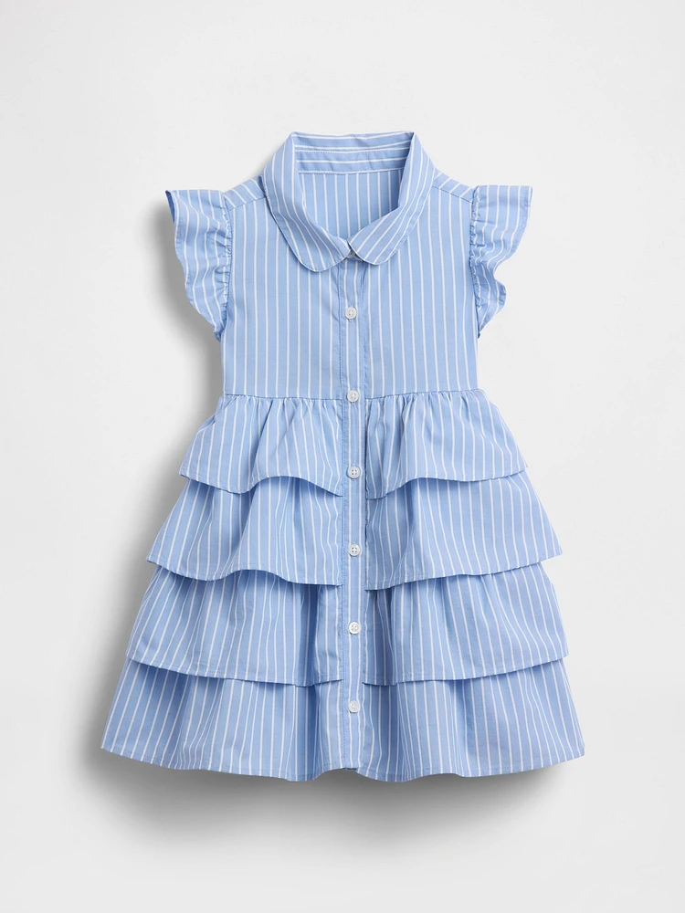 Baby & Toddler Poplin Tiered Shirtdress
