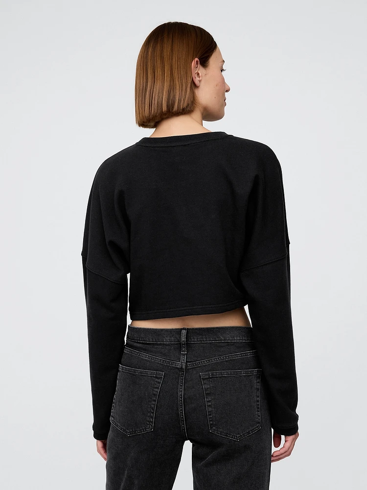 French Terry Oversized Crop Sweatshirt