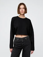 French Terry Oversized Crop Sweatshirt