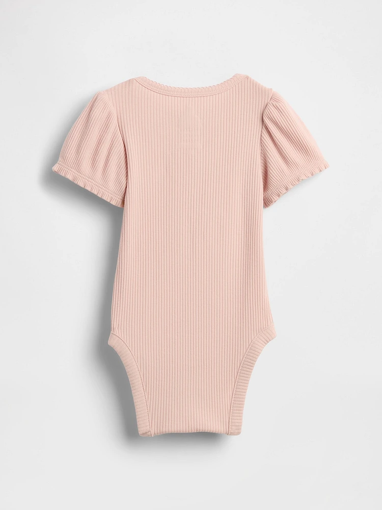 Baby First Favorites TinyRib Puff-Sleeve Bodysuit