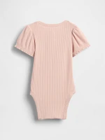 Baby First Favorites TinyRib Puff-Sleeve Bodysuit