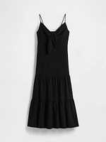 Tie-Front Tiered Maxi Dress