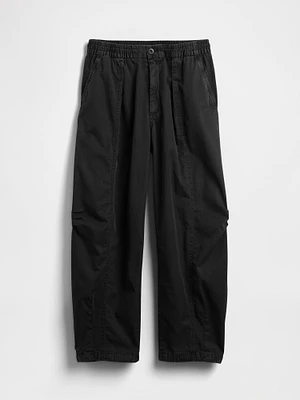 Mid Rise Twill Barrel Pants