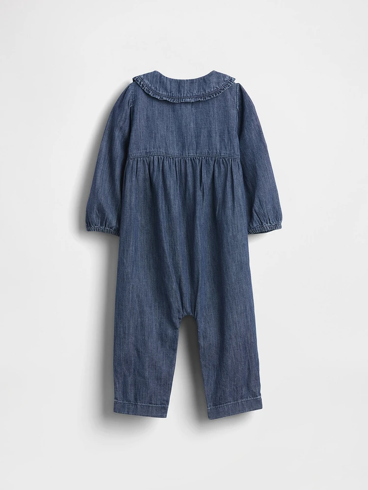 Baby Denim Collared One-Piece