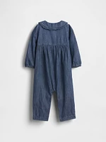 Baby Denim Collared One-Piece