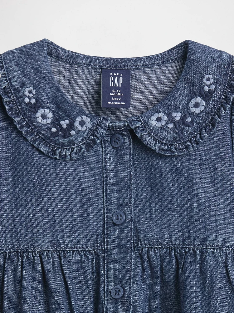 Baby Denim Collared One-Piece