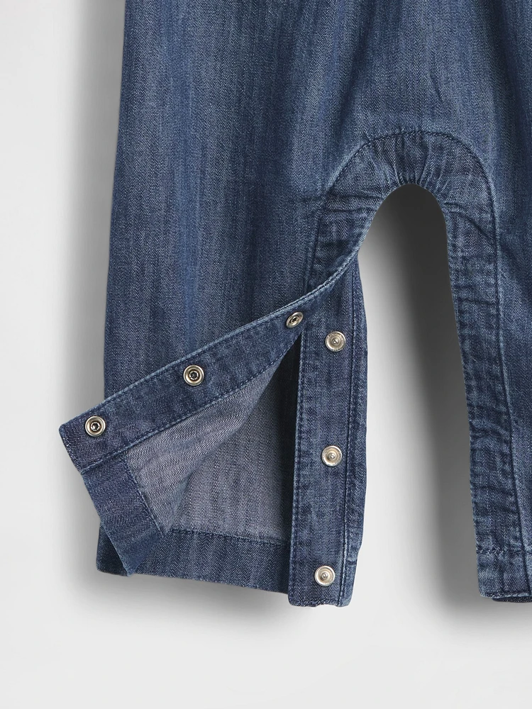 Baby Denim Collared One-Piece