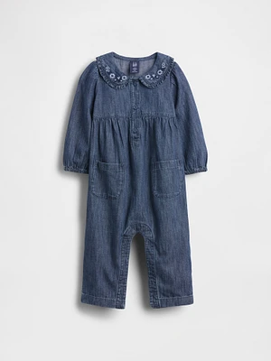 Baby Denim Collared One-Piece