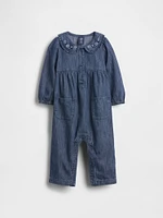 Baby Denim Collared One-Piece
