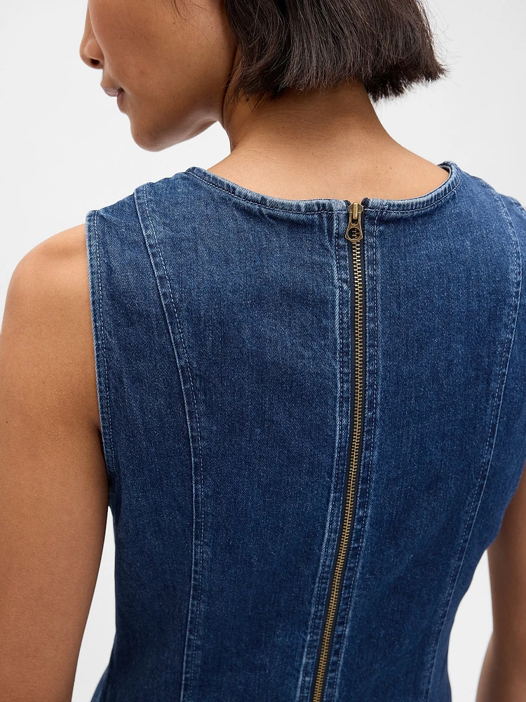 Denim Mini Shift Dress