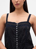 Lace-Trim Drop-Waist Mini Dress