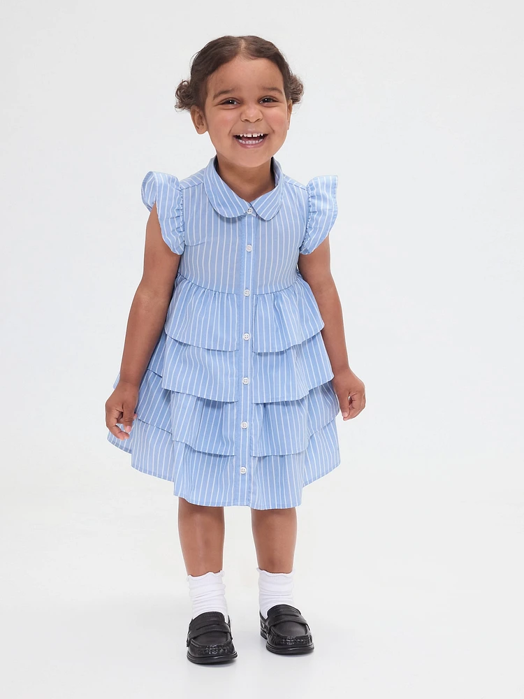 Baby & Toddler Poplin Tiered Shirtdress