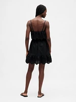 Eyelet Ruffle Mini Dress