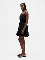 Eyelet Ruffle Mini Dress