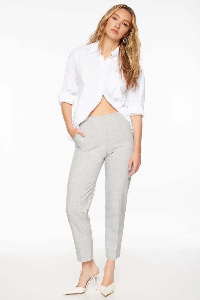 Kendall Side Zip Slim Pants White