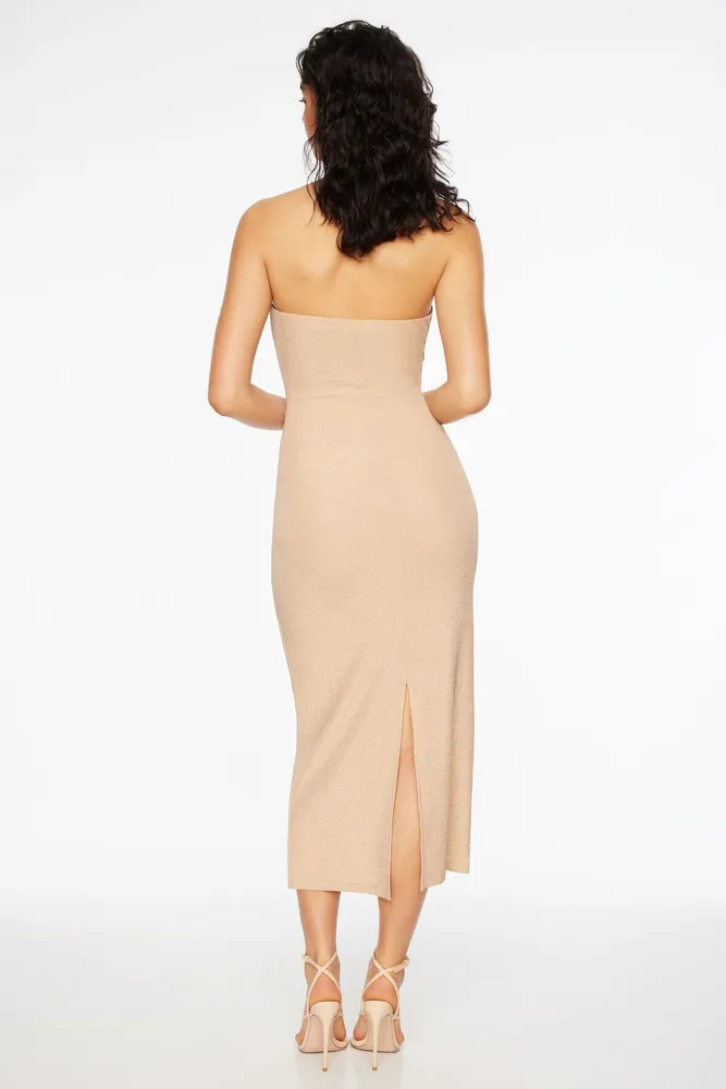 Dynamite Sparkle Strapless Slip On Midi Dress