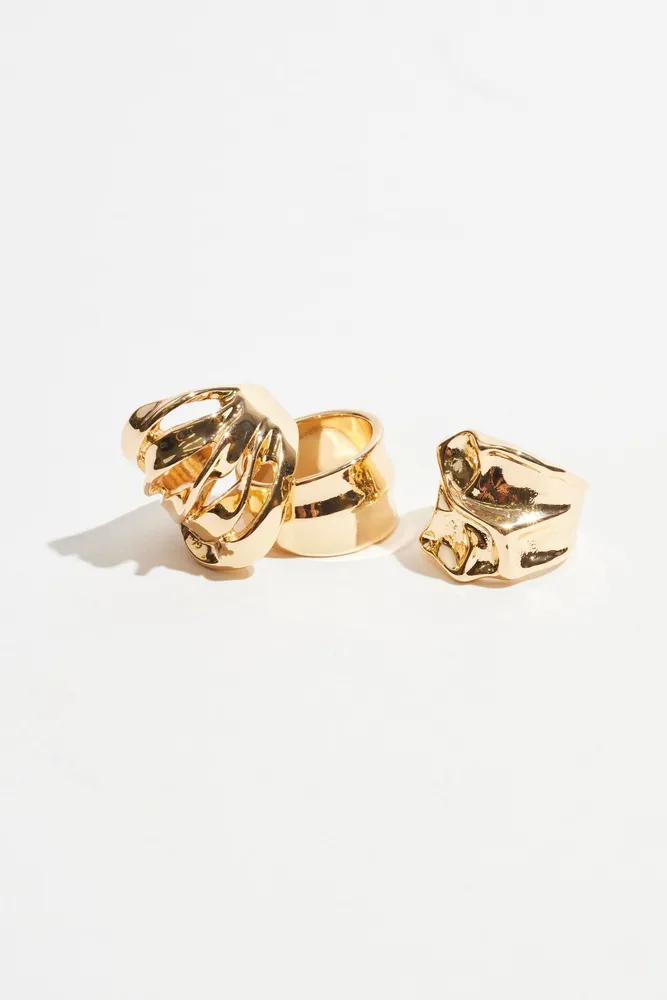 3-Pack Oversized Crumpled Rings