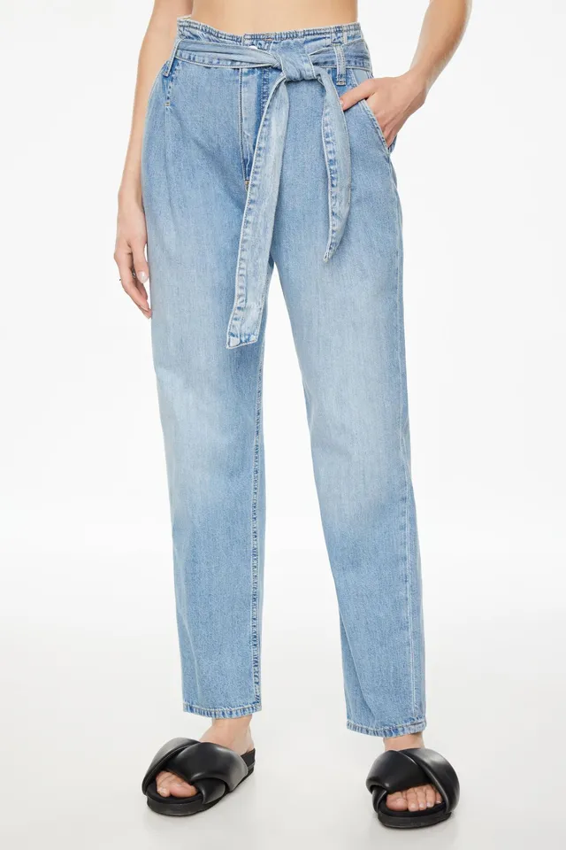 Claudia Paper Bag Mom Jeans White
