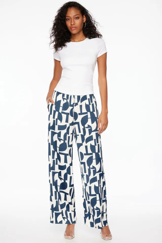 Heidi Wide Leg Satin Pants Brobei