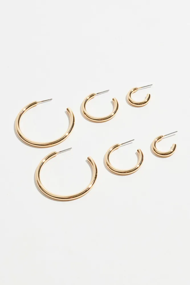 3-Pack Trio Hoop Earrings