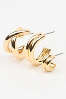 3 Pack Double Hoop Earrings