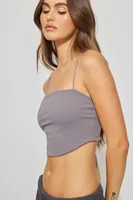 Cami écourtée à col droit