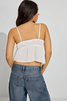 Camisole ouverte avec bordure en dentelle