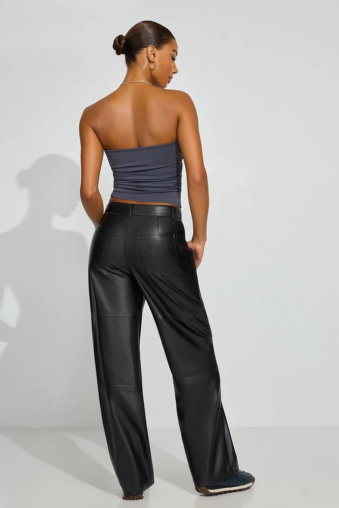 Pantalon ample en faux cuir