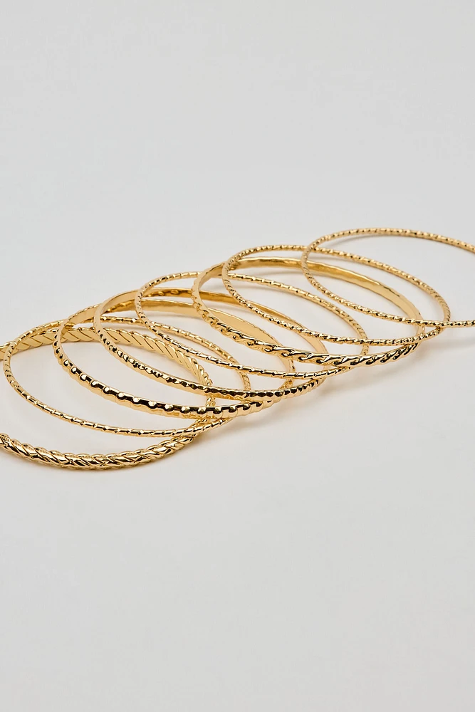Set of 11 Textured Bangles