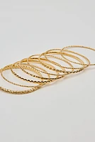 Set of 11 Textured Bangles