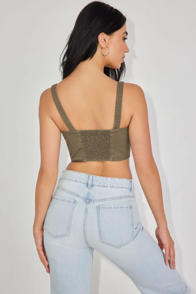 Utility Lace Up Crop Top