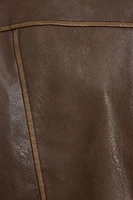 Faux Leather Worker Jacket