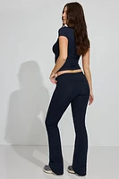 Pantalon évasé en tricot coton doux