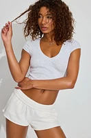V Neck Ribbed Tee